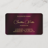 Carte De Visite Gold Script Name Texte Professionnel Moderne Éléga (Dos)