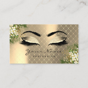 Carte De Visite Gold Sepia Maquillage métallique Artiste Lashes Fl