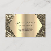Carte De Visite Gold Sepia Parties scintillant maquillage Artiste  (Dos)