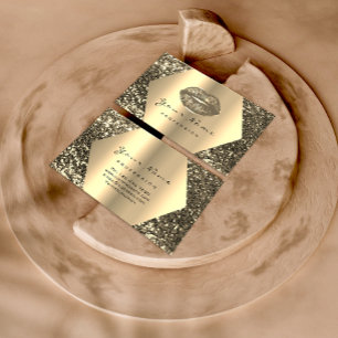 Carte De Visite Gold Sepia Parties scintillant maquillage Artiste 