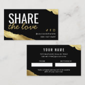 Carte De Visite Gold Share The Love Referendum Card  (Devant / Derrière)