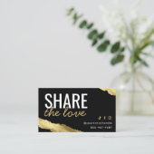Carte De Visite Gold Share The Love Referendum Card  (Debout devant)
