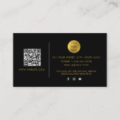 Carte De Visite Gold Signature Script QR Code Médias sociaux (Dos)