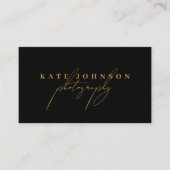 Carte De Visite Gold Signature Script QR Code Médias sociaux (Devant)