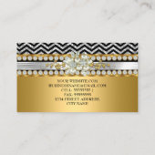 Carte De Visite Gold Silver Black Chevron Diamond Pearl Floral (Dos)