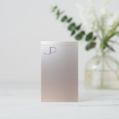 Carte De Visite Gold Silver Look Monogram Modèle professionnel (Debout devant)