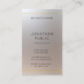 Carte De Visite Gold Silver Look Monogram Modèle professionnel (Dos)