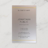 Carte De Visite Gold Silver Look Monogramme Moderne Élégant (Dos)