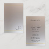 Carte De Visite Gold Silver Look Monogramme Moderne Élégant (Devant / Derrière)