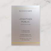 Carte De Visite Gold Silver Look Monogramme Moderne Professionnel (Dos)