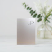 Carte De Visite Gold Silver Look Monogramme Moderne Professionnel (Debout devant)