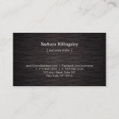 Carte De Visite Gold Skeleton Key Logo Immobilier, Broker Wood (Dos)