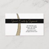 Carte De Visite Gold Sliver of Faux Parties scintillant Photo prof (Dos)