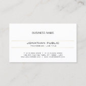 Carte De Visite Gold Sophisticated Gold White Minimal Plain (Dos)