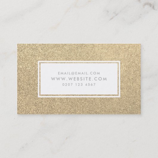 Carte De Visite Gold Sparkle Parties scintillant Beauté Spray Tan (Dos)