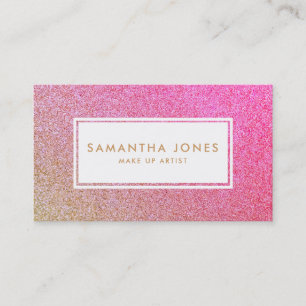 Carte De Visite Gold Sparkle Parties scintillant Rose Girl Make Up