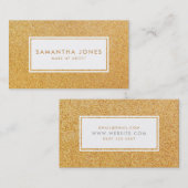 Carte De Visite Gold Sparkle Parties scintillant Simple Modern Mak (Devant / Derrière)