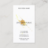 Carte De Visite Gold Splash Moderne Professionnel Élégant Modèle (Dos)