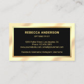 Carte De Visite Gold Star Confetti Black Gold lunettes d'oeil Opti (Dos)