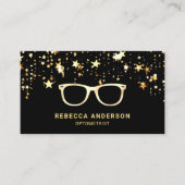 Carte De Visite Gold Star Confetti Black Gold lunettes d'oeil Opti (Devant)