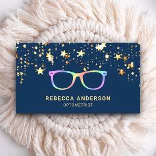 Carte De Visite Gold Stars Confetti Rainbow Eye Glasses Opticiales