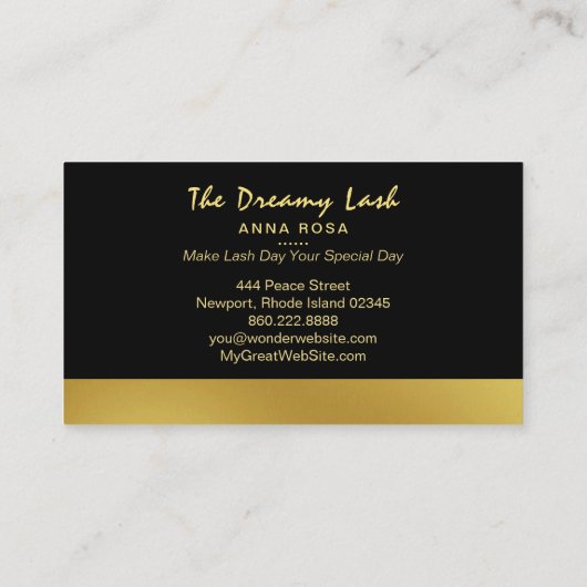 Carte De Visite *~* Gold Stars Lashes Brows Extensions Chic (Dos)