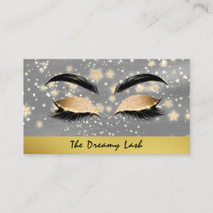 Carte De Visite *~* Gold Stars Lashes Brows Extensions Girly