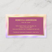 Carte De Visite Gold Stars Rose Rolling Pin Pâtisserie Chef boulan (Dos)