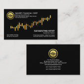Carte De Visite Gold Stock Exchange Graph Consultant financier (Devant / Derrière)