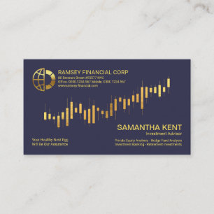 Carte De Visite Gold Stock Exchange Graph Financial Advisor