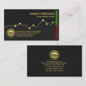 Carte De Visite Gold Stock Exchange Graph Financial Stock Broker (Devant / Derrière)