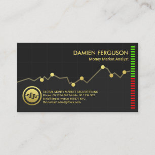 Carte De Visite Gold Stock Exchange Graph Financial Stock Broker