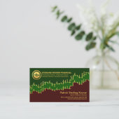 Carte De Visite Gold Stock Forex Graph Consultant financier (Debout devant)