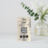 Carte De Visite Gold Stone Connect with Us Social Media QR Code (Debout devant)