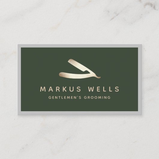 Carte De Visite Gold Stright Razor Barbershop Master Barber (Devant)