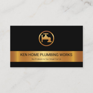 Carte De Visite Gold Stripe Gold Faucet Logo Plumbing Plumbing