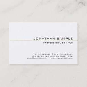 Carte De Visite Gold Stripe professionnel élégant Simple Plain Lux