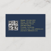 Carte De Visite Gold stripe Taxi Driver Cab Transport blue QR CODE (Dos)