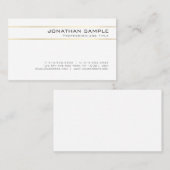 Carte De Visite Gold Striped Luxe Créatif Minimal Design tendance (Devant / Derrière)