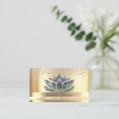 Carte De Visite Gold Stripes Diamonds Chic Lotus Gold (Debout devant)