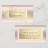 Carte De Visite Gold Stripes, Frame Rose Gold Jewelry Designer (Devant / Derrière)