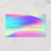 Carte De Visite Gold Stripes Ombre Holographique Iridescente Lotus (Dos)