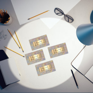 Carte De Visite Gold Strokes Beauty Shop Pastel Smoky Marble