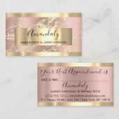 Carte De Visite Gold Strokes Marble Beauté Boutique Rose Spa (Devant / Derrière)