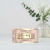 Carte De Visite Gold Strokes Marble Beauté Boutique Rose Spa (Debout devant)