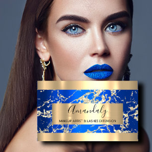 Carte De Visite Gold Strokes Royal Blue Beauty Shop