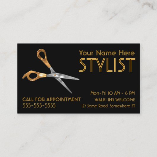 Carte De Visite Gold Styliste (Devant)