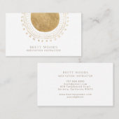 Carte De Visite Gold Sun Meditation Instructor (Devant / Derrière)