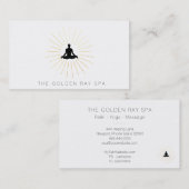 Carte De Visite *~* Gold Sun Rays Man Meditation Lotus Pose (Devant / Derrière)