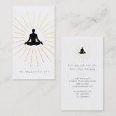 Carte De Visite *~* Gold Sun Rays Méditation Homme Yoga Pose (Devant / Derrière)